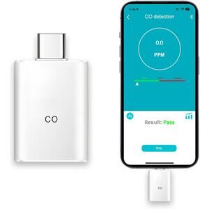Portable USB-C Carbon Monoxide Detector for Phones | Travel CO Gas Tester